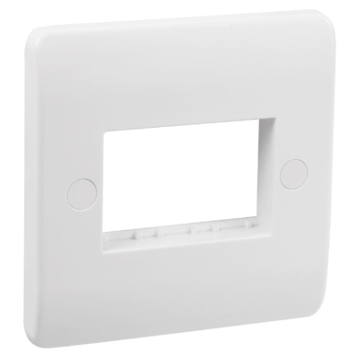 Mode White Grid Switch Front Plate 1 Gang, Twin Aperture