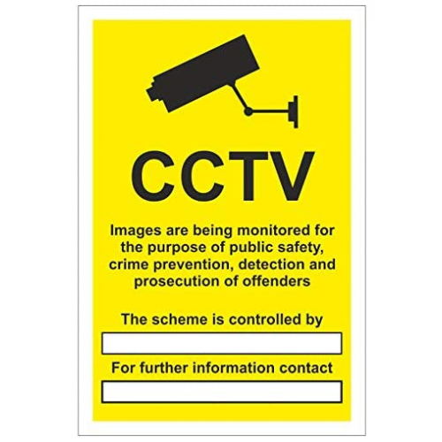 CCTV Sign, GDPR Compliant, Rigid PVC, 300 x 200mm