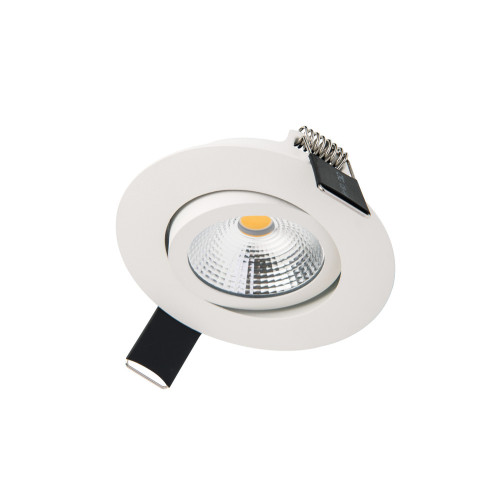 ULTRA SLIM TILTABLE DOWNLIGHT 65MM CUTOUT 6.5W 670LM 103LM/W 4000K  36 BEAM DIMMABLE WHITE