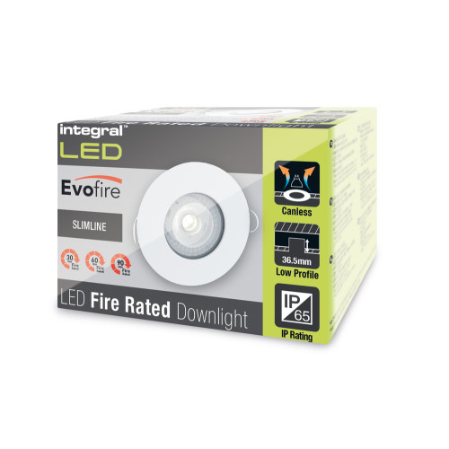 EVOFIRE FIRE RATED DOWNLIGHT 70MM CUTOUT IP65 SATIN NICKEL ROUND +GU10