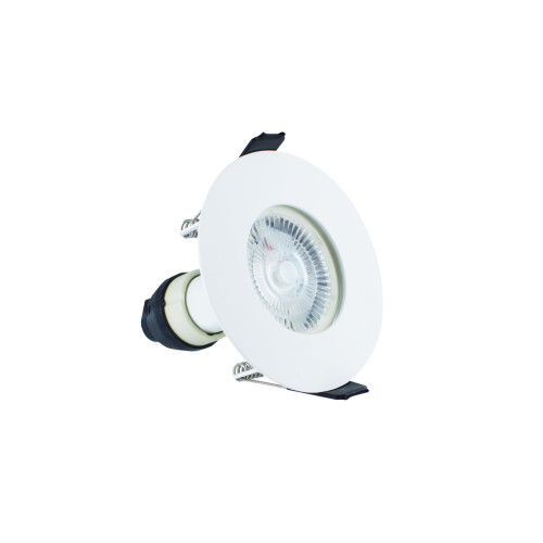 EVOFIRE FIRE RATED DOWNLIGHT 70MM CUTOUT IP65 WHITE ROUND +GU10 HOLDER