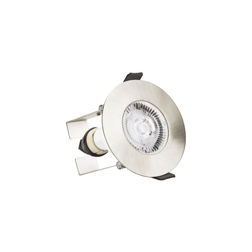 EVOFIRE FIRE RATED DOWNLIGHT 70MM CUTOUT 3PACK IP65 SATIN NICKEL ROUND +GU10