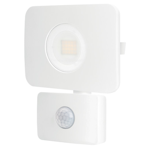 30W LED Floodlight with PIR Sensor, Over-ride Function, 3000K, White